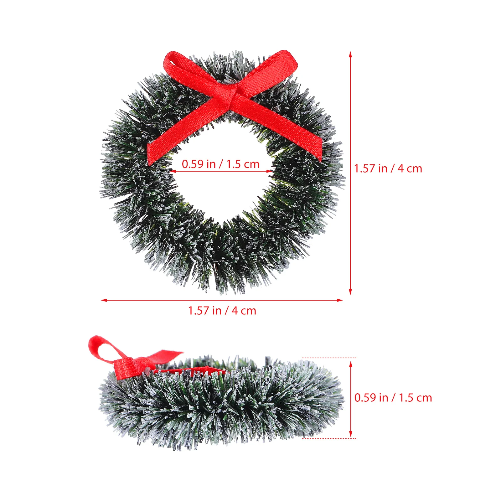 20Pcs Christmas Wreath Mini Garland Artificial Bright Colors Mini Hanging Garland Suitable for Miniature Landscape Decoration - Image 3