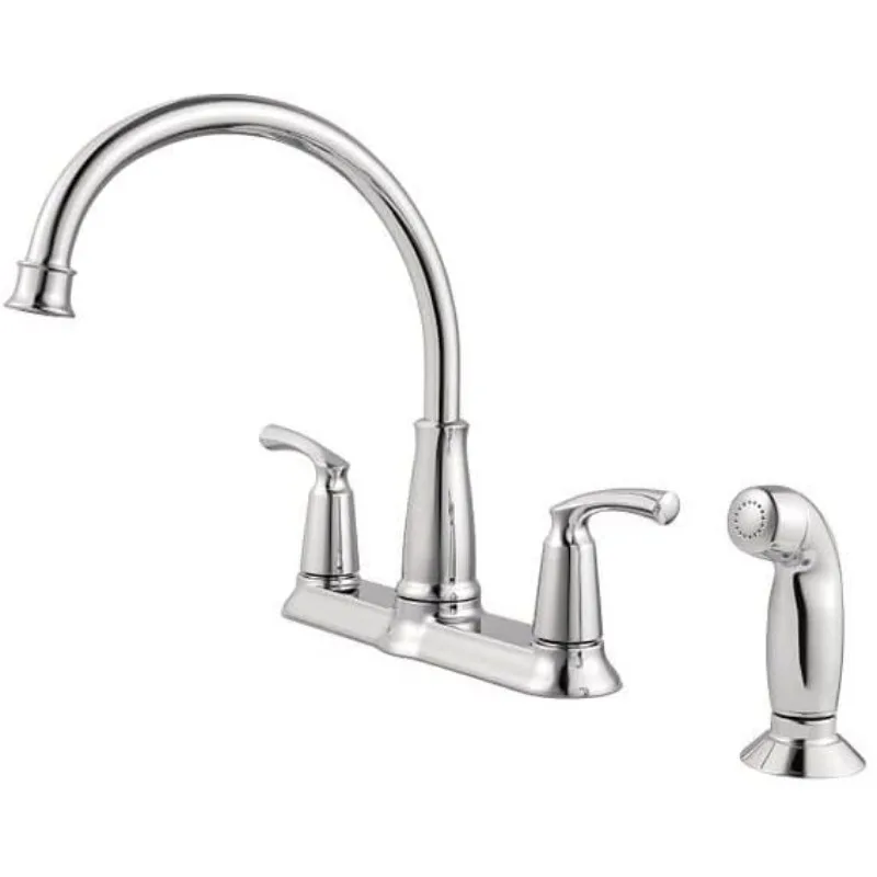 Moen 87403 Bexley Chrome 2Handle Lever Kitchen Faucet with Sprayer