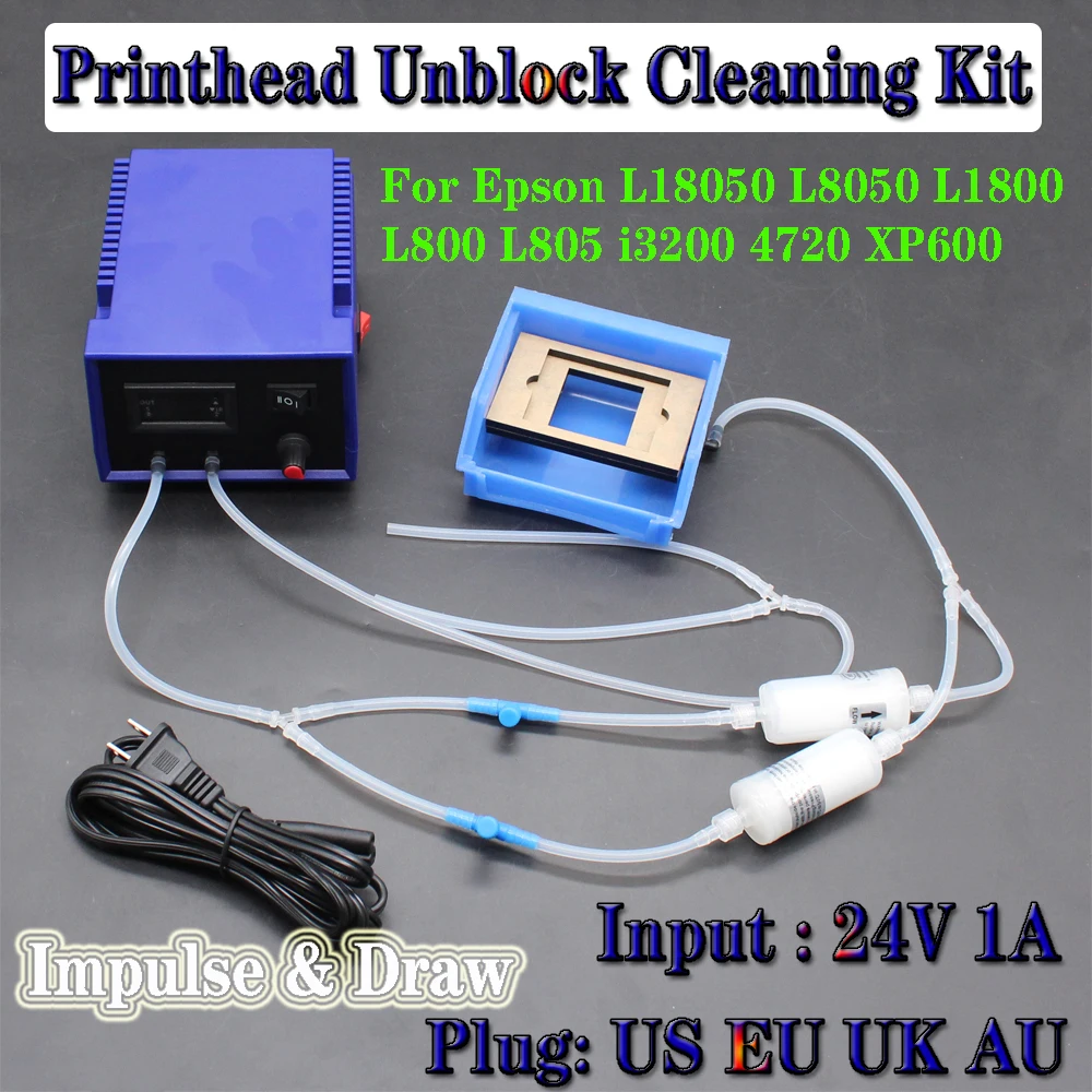 Print Head Washer Clogged Solvent DTF Ink Printhead Unclog Impluse Suck Cleaning Machine For Epson DX6 DX7 L1800 L805 1390 P7000