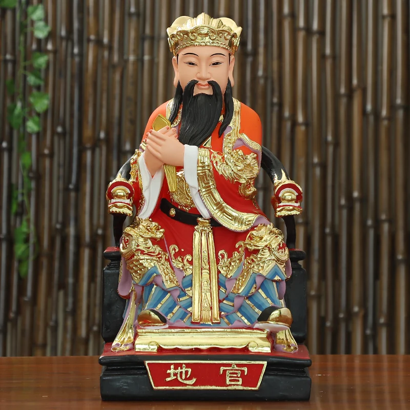 A SET 3PCS Taoism Buddhism HOME Good luck buddha efficacious bless SAN GUAN DA DI Gods TIAN SUI patron saint FENG SHUI statue