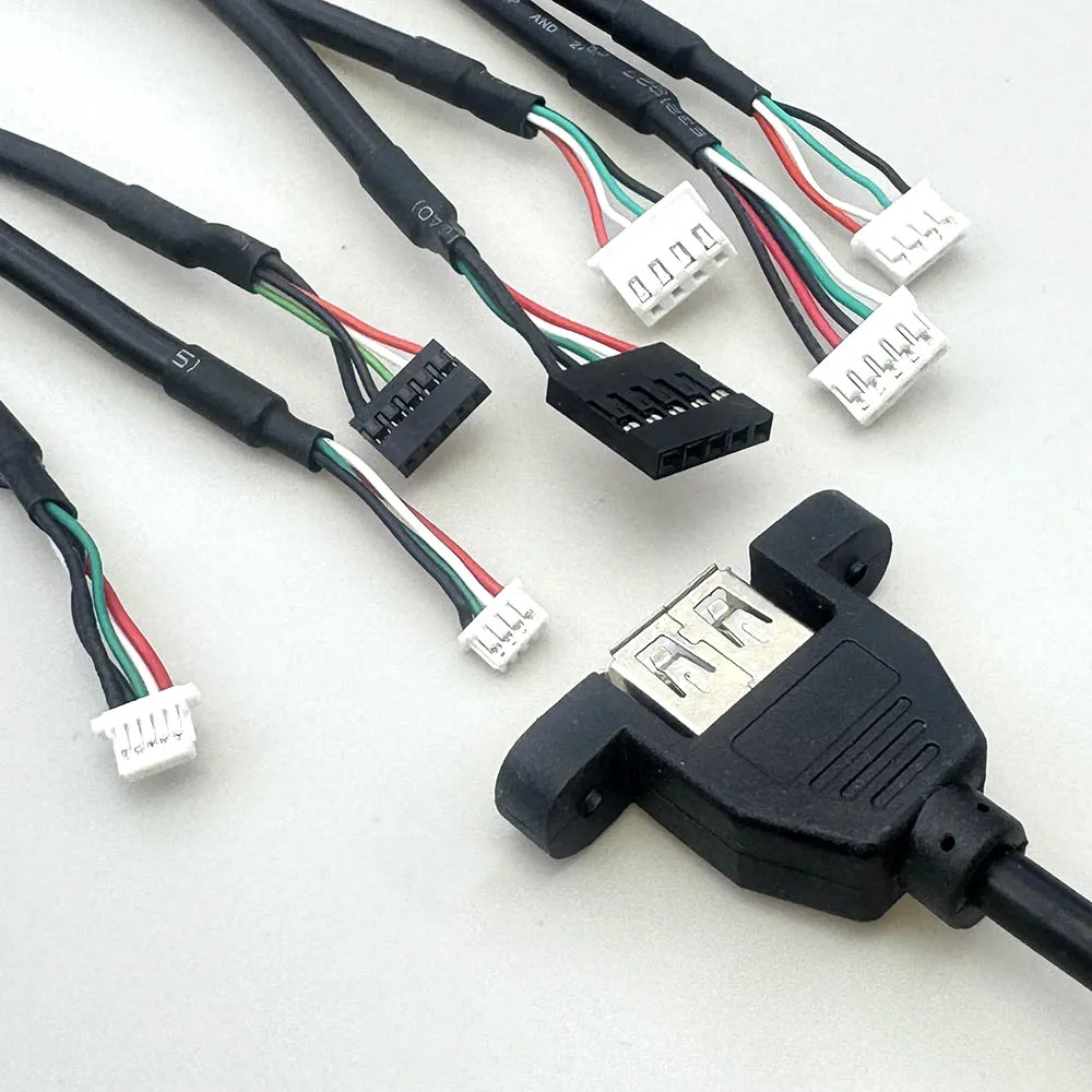 USB-кабель с разъемом Ear To XH2.54/PH2.0 4P/MX1.25/SH1.0 для подключения к шасси материнской платы, кабель для сенсорного экрана, USB-переходник, соединительный провод.