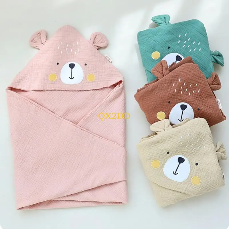 

QX2D Детская обертка-обертка с защитными краями Многофункциональное одеяло-полотенце Одеяло для новорожденных, впитывающее влагу