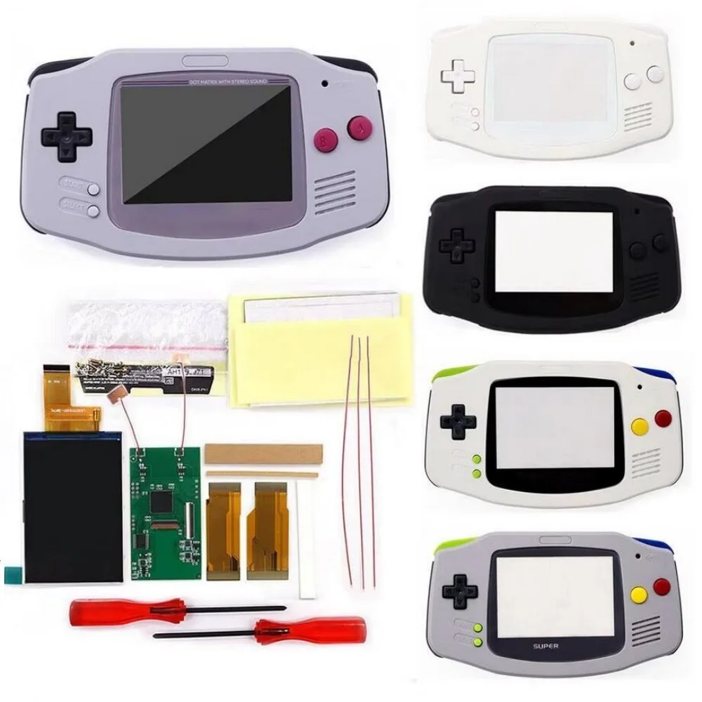 Add Desaturation Hispeedido V5 Drop In 3.0'' 720x480 Retro Pixel IPS Backlight LCD Kit W/No Need to Cut Case For Gameboy Advance