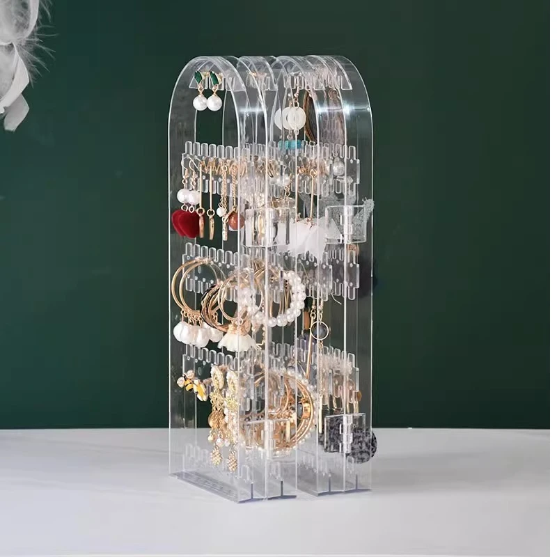 الإبداعية القرط عرض موقف الاكريليك شاشة التقسيم مجوهرات الرف ملحق عرض تخزين الرف لزينة الأذن