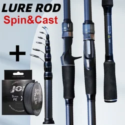 GHOTDA 1.8M-3.0M Cast/Spinning Mini Telescopic Fishing Rod Ultralight Carbon Pole M Power with Solid Tip Lure Weight 8-18g Pesca