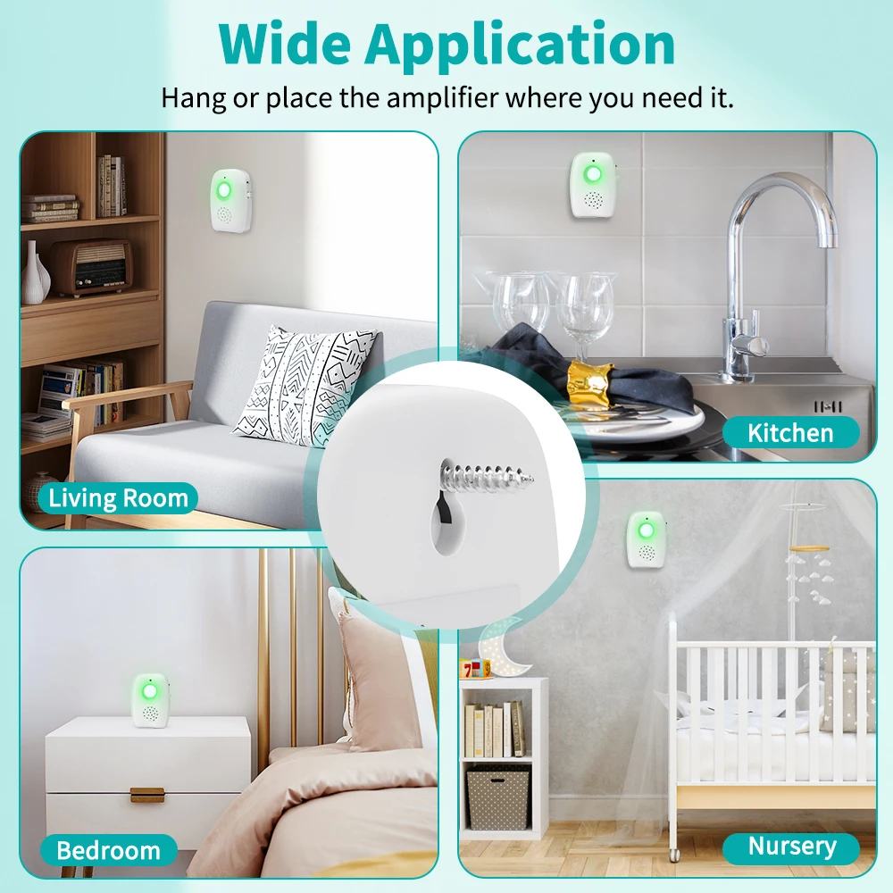 Hollarm Phone Ring Amplifier 3 Adjustable Modes Telephone Call Reminder 120m Receiving Range 18 melodies Receiver With Led Light