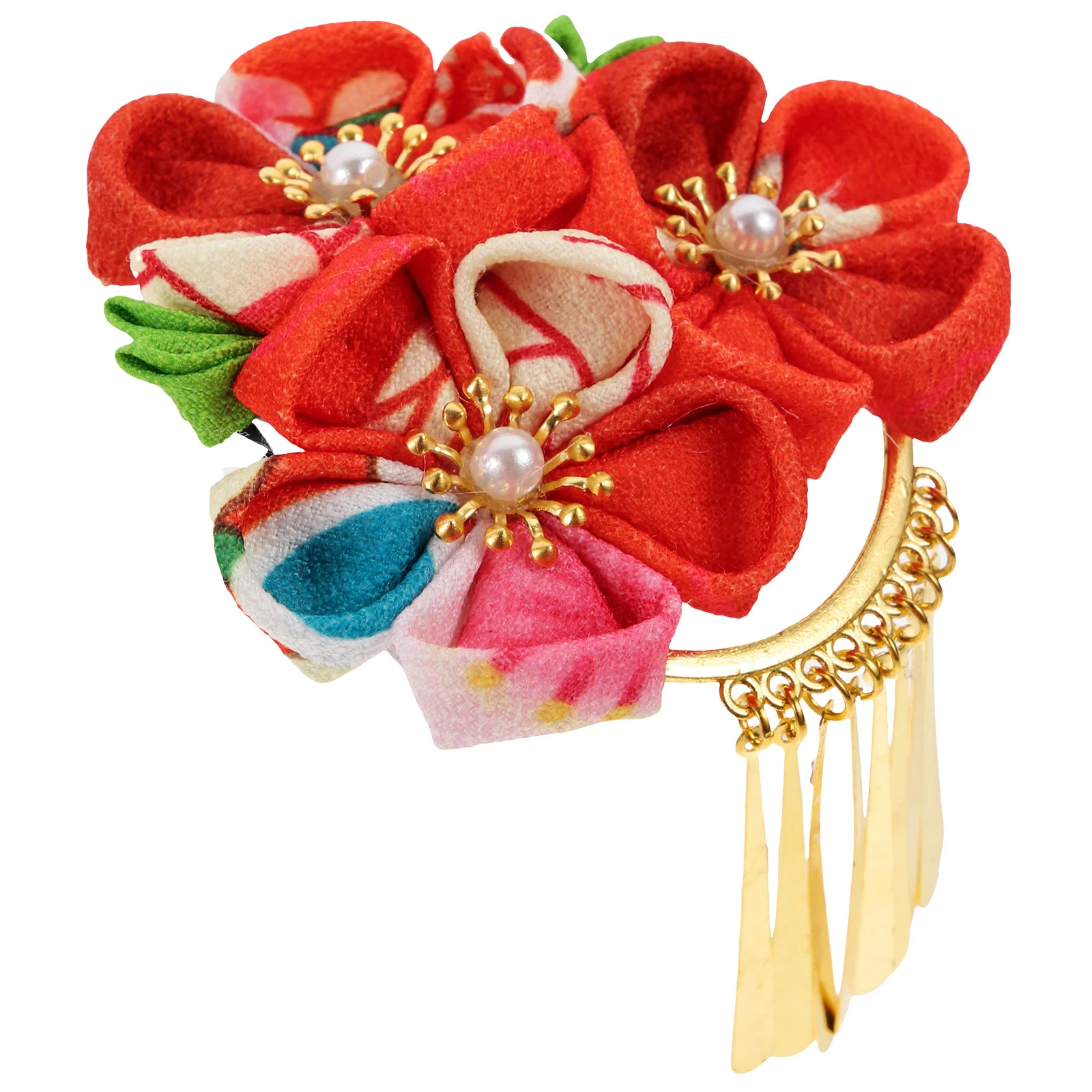 Kimono Hair Clip Japanese Style Flower Hairpin for Women Tassel Accessory Elegant Hair Styling Headdress Girl Gift