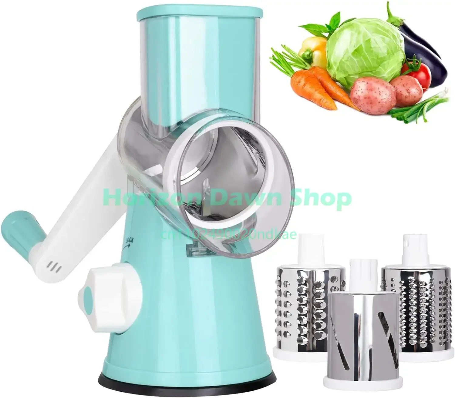 3in1 Vegetable Slicer Multifunctional Rotary Handheld Grater with 3 Sharp Rollers Vegetable Slicer Cheese Shredder Kitchen Tools