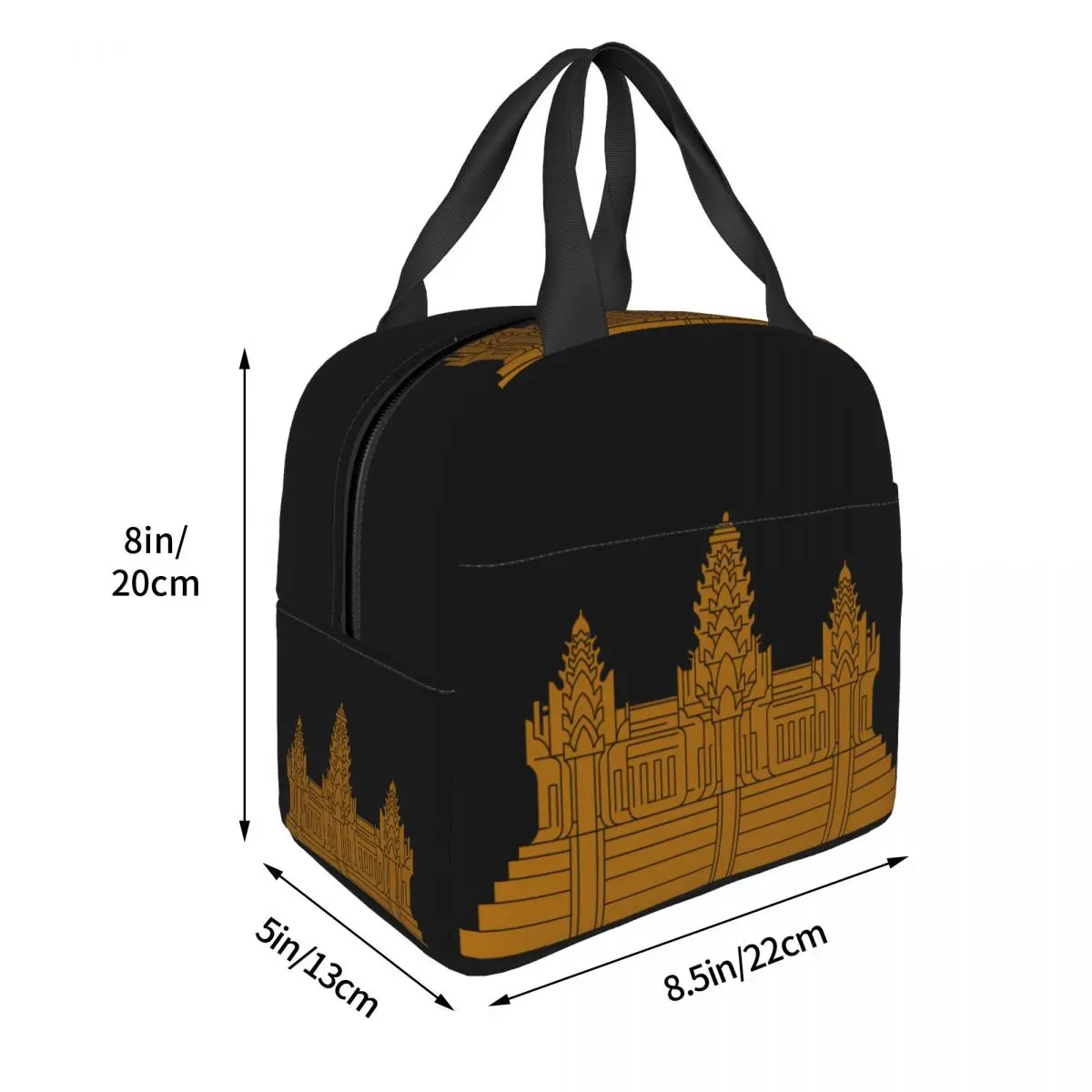 Fiambrera con estampado de Angkor Wat Khmer, bolsa de almuerzo con bandera camboyana, enfriador portátil Unisex, caja de almuerzo aislada, caja Bento de comida