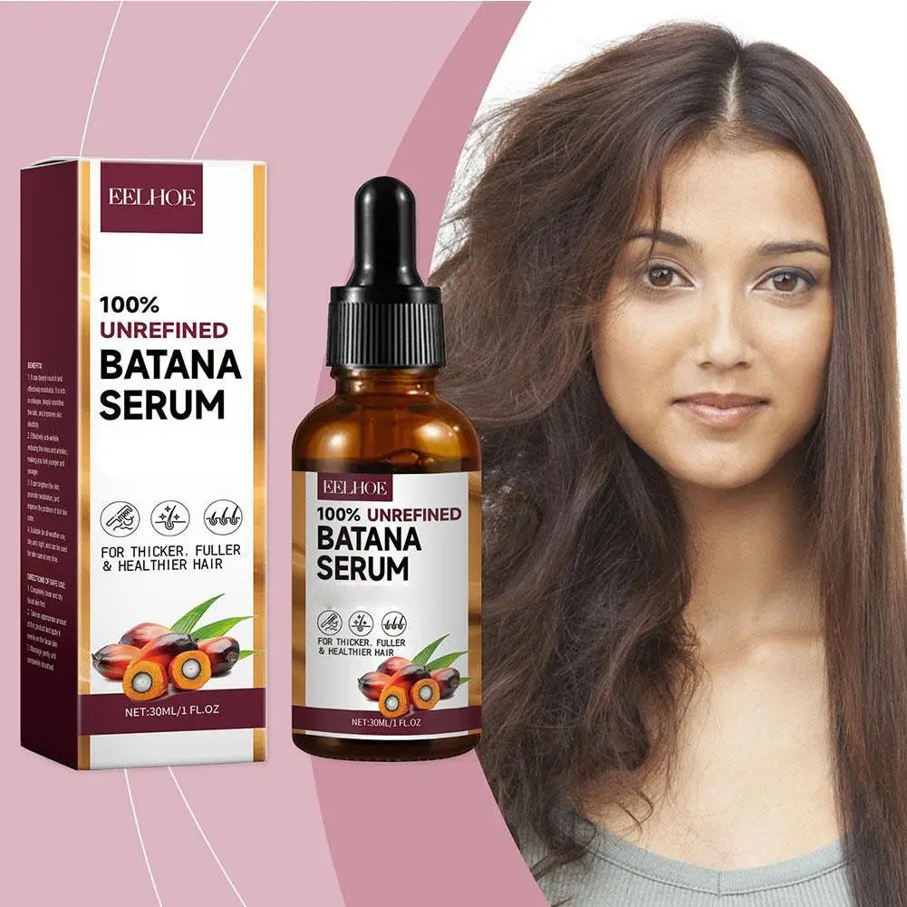 Batana Oil Dense Hair Essential Oil Fixed Hair Anti-Loss Repair Soft Dye Conditioner Anti-Frizz Hair Serum30ml After Hair S V1G2