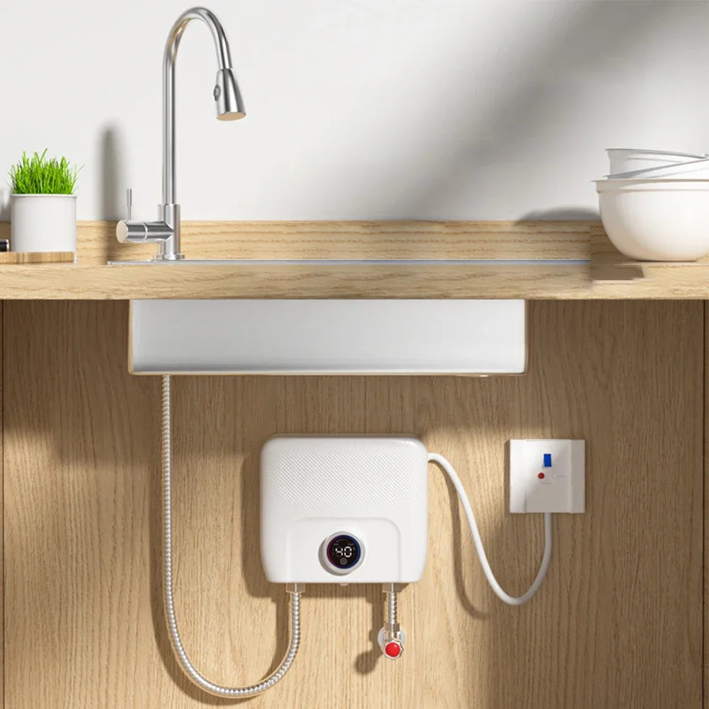 Tankless Water Heater Electric 110V/220V 5500W/7500W On Demand Instant Under Sink Water Boiler 30°C-55°C Home