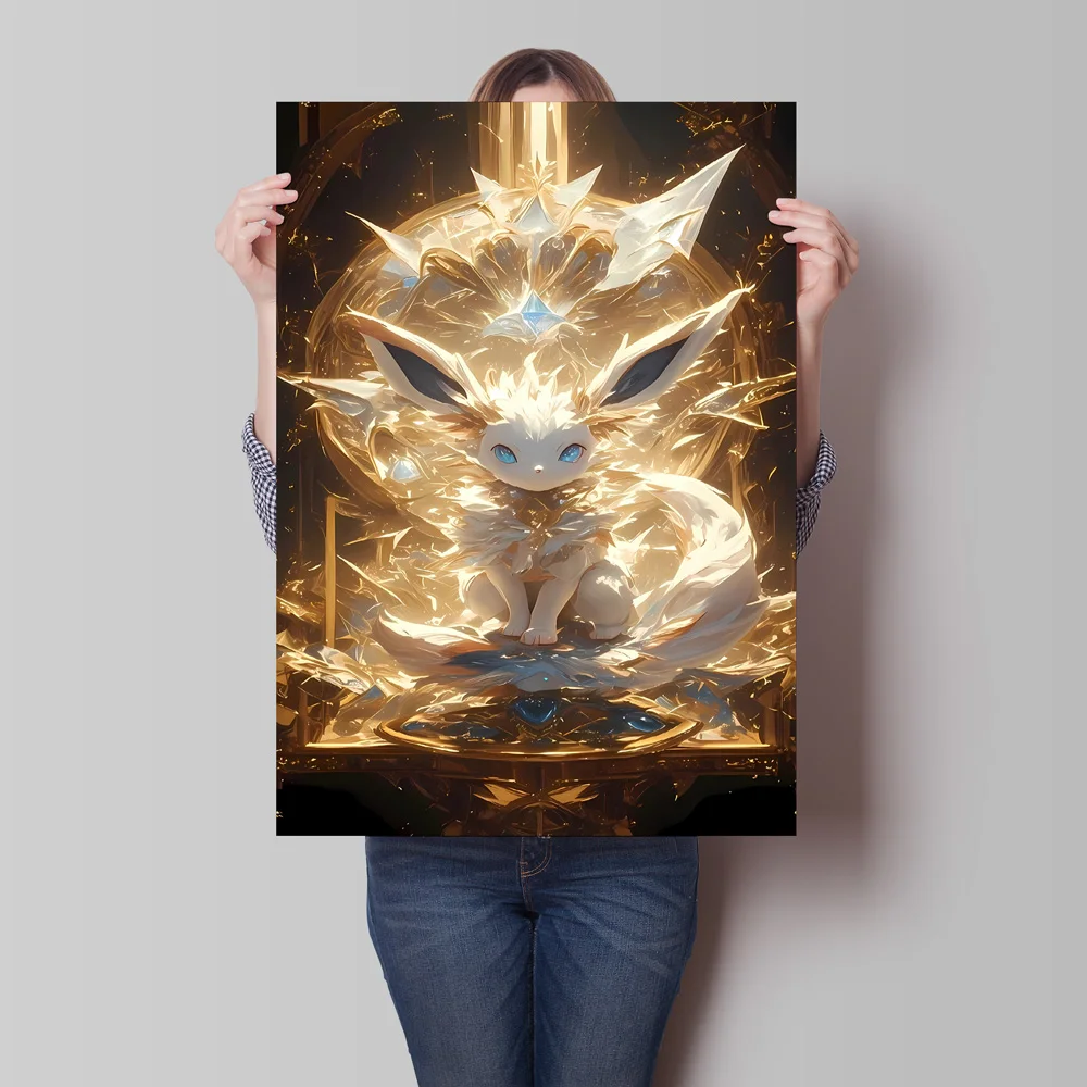 Canvas Painting High Quality Pokemon Mewtwo Espeon Poster Bright and Long Lasting Colors Modern Living Room Decor Gifts Classic