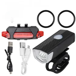 Luces delanteras para bicicleta, luz trasera, faro recargable, linterna LED, lámpara de seguridad para bicicleta, Ciclismo