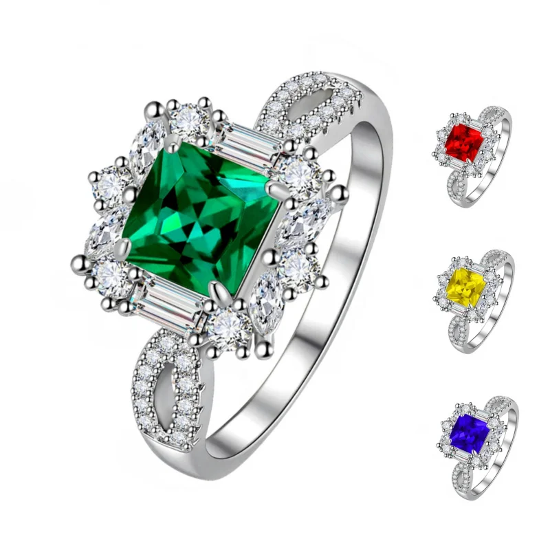 Huitan 925 Sterling Silver CZ Lady's Ring Elegant Accessory for Sophisticated Women Suitable for Anniversary Party