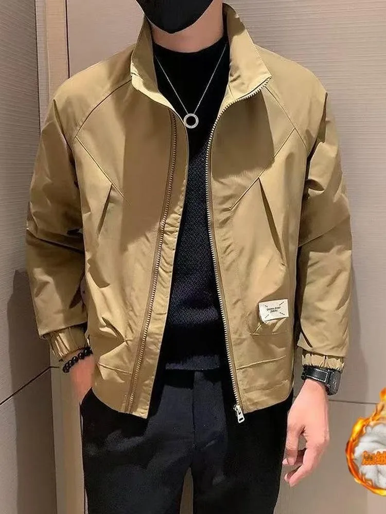 جديد 2025 ملابس خارجية للرجال من Faion Thiened Fce مبطنة بياقة واقفة Jaet ملابس خارجية للخريف والشتاء من البوليستر طويلة Sve #1