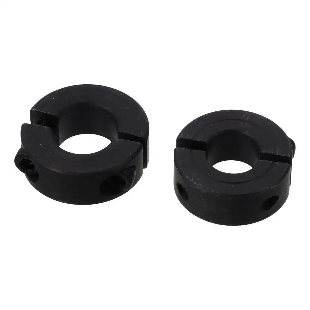 Carbon Steel Shaft Collars Black Inner Diameter 6-55mm Ring Collar Double Split Clamping Collar Industrial Automation