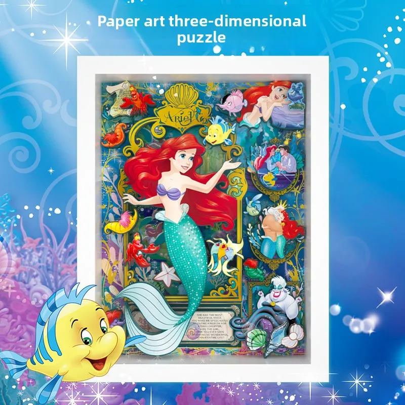 

Gubu Mermaid 3D Paper Art, детская головоломка «сделай сам» со светодиодной рамкой, образовательный ремесленный подарок для детей и взрослых, идея креативного подарка