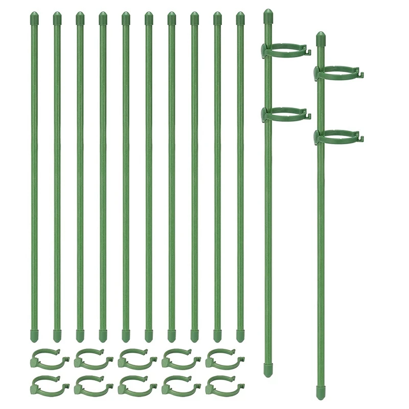 

20 Pack Plant Support Stakes Flower Support Stake Plant Cage Support Rings Adjustable Garden Single Stem Floral