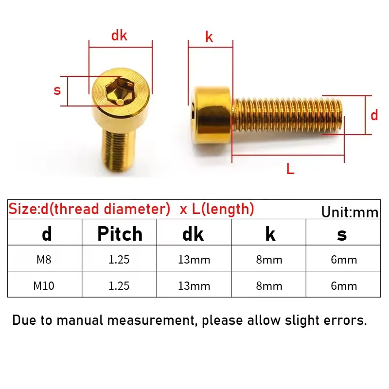 M8 M10  304 Stainless Steel Left-Thread/Right-Thread Motorcycle Rear view Mirror Hole Plugs Screws