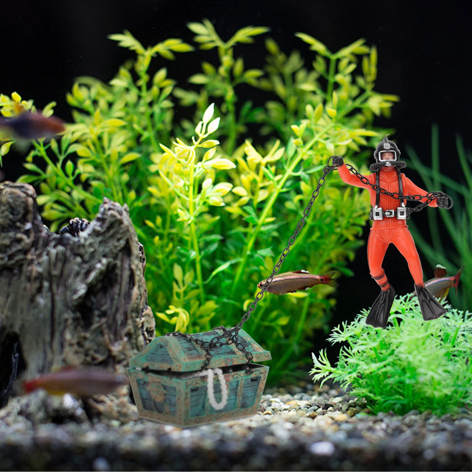 

Fish Tank Diver Decoration High-End Plastic Material Safe Durable Adorable Aquarium Adornment Visual Appeal Aeration