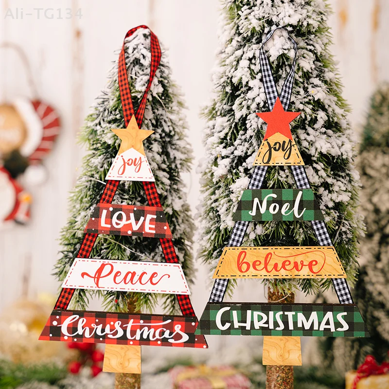 علامة خشبية علامة عيد الميلاد الجدار الشنق شجرة عيد الميلاد جدار الفن الملونة الجدار الديكور شجرة عيد الميلاد الديكورSHIDWJ