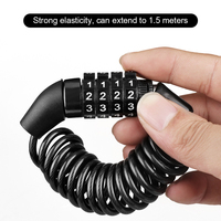 Password Helmet Lock with Steel Cable Padlock Bicycle Anti-theft Mini Burglar Kick Scooter Bike Accessories for Motorcycle MTB