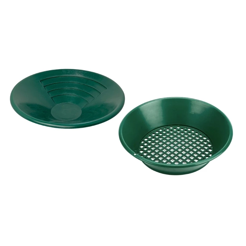 

Outdoor 14-inch Gold Pans with Riffles for Gold Prospecting Green Durable Plastic