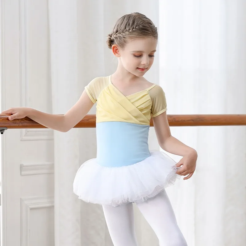 

Girls Basic Ballet Leotard Cotton Dance Bodysuit Short Sleeve Gymnastic Leotards for Toddler Ballerina Outfits Kids Dance Wear