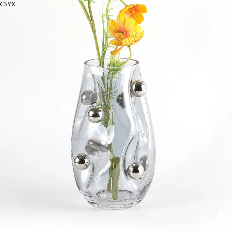 Irregular Transparent Glass Vase, Creative Spherical Art Flower Arrangement, Hydroponic Vase, Glass Container, Home Decoration
