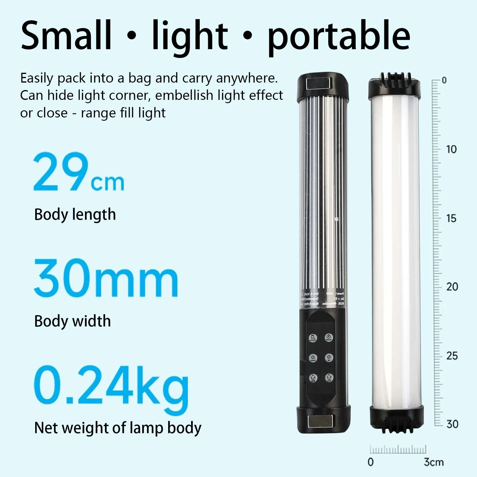 30CM RGB Handheld LED Fill Light Stick 2700-7500K Mini Magnet Photography Lighting Tube Stick Lamp For Video Vlog YouTube