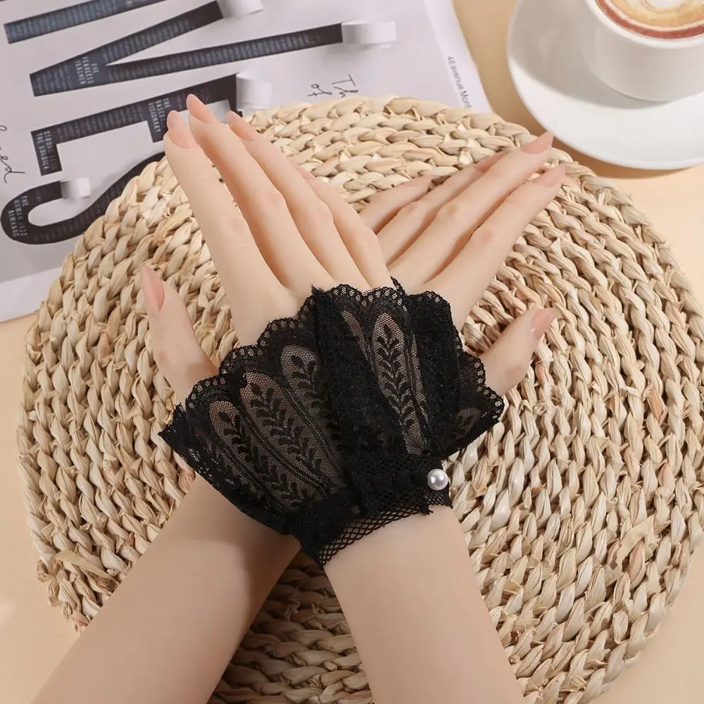 

Fashion Lace Ruffled Wrist Fake Sleeves Cuffs Costume Accessory Soft Fake Cuff Comfortable Lace Cuff Daily Accessory