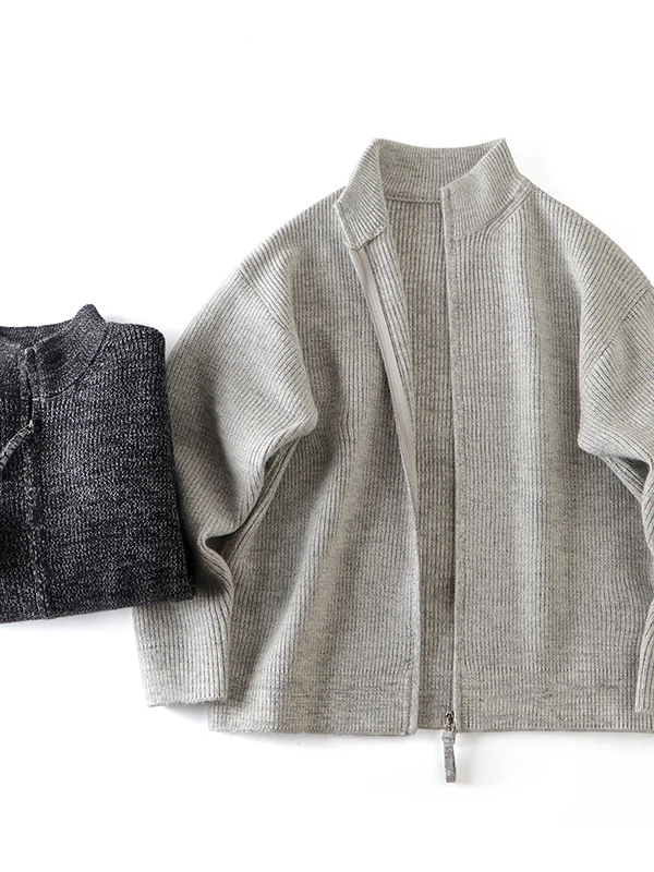 

Warm Snowflake Series Men's Casual Knitted Sweater Stand Collar Zipper Cardigan Outerwear Versatile Winter Faion