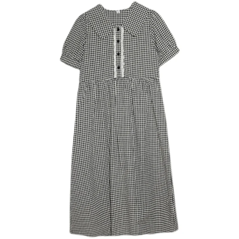 Sommer Koreanische Mode Plaid Mutterschaft Lange Kleid Süße OL Formale Arbeit Damen Kleidung für Schwangere Frauen Schwangerschaft Kleidung