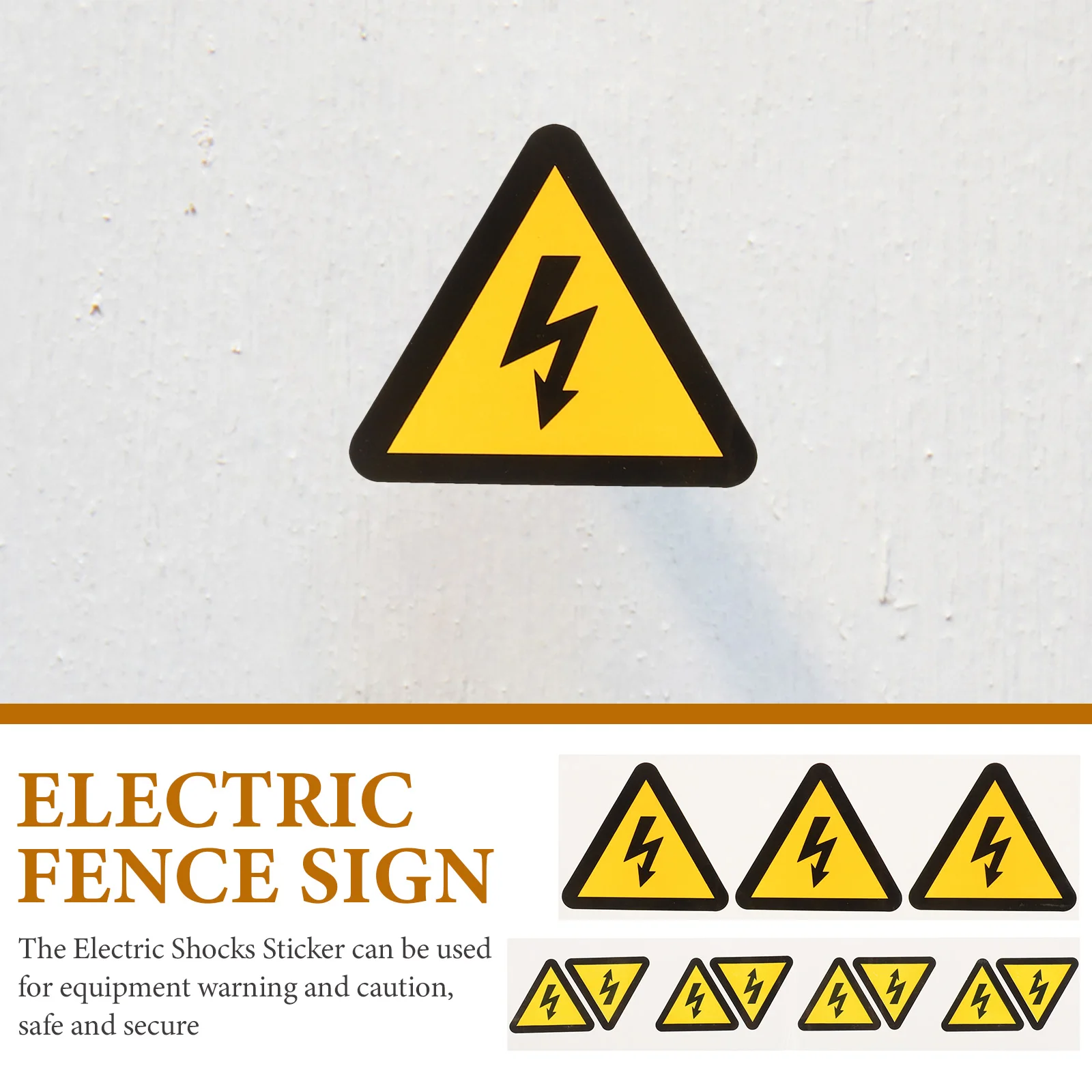 30 Pcs PVC Warning Sticker Electrical Shock Hazard Adhesive Labels Yellow Danger Electric Box Notice Decal Danger Notice