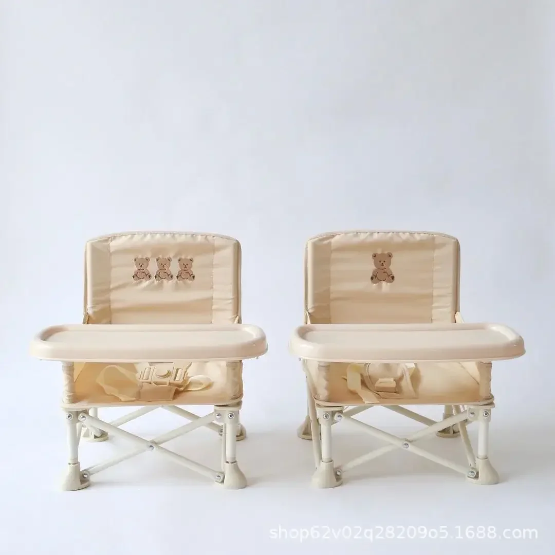 baby-dining-chair-ins-outdoor-foldable-baby-convenient-eating-props-children's-photo-picnic-chair-cute-metal-bear-dining-chair