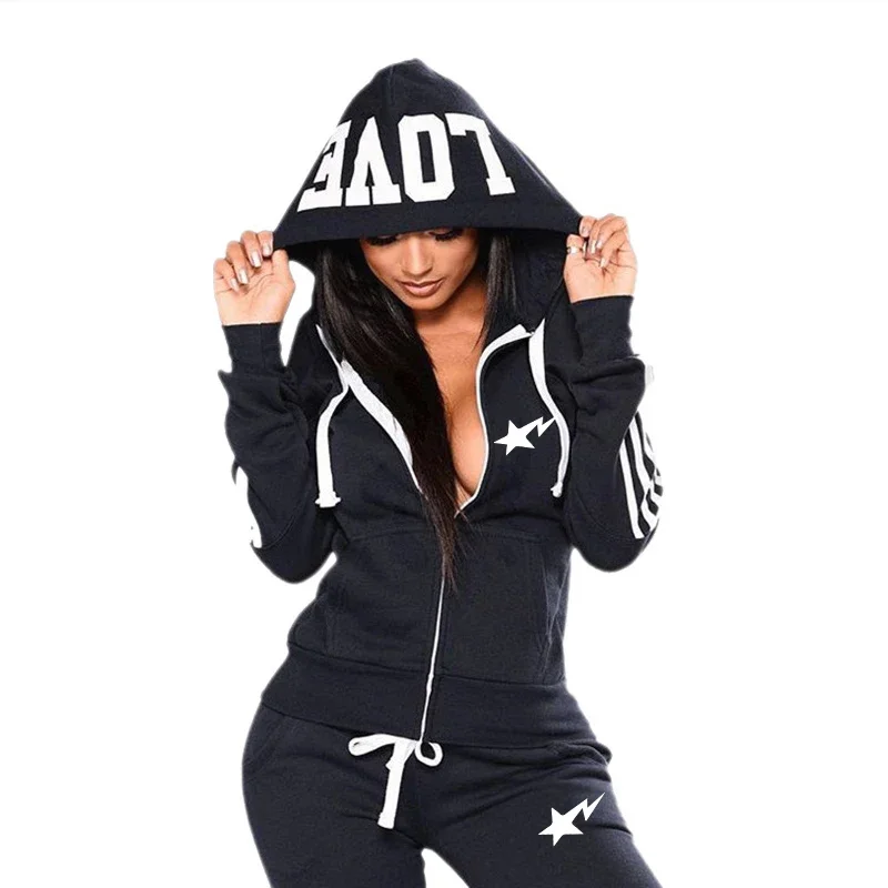 

Pullover Women's Tracksuit Quality Sets for Women 2 Pieces Zipper Jogging Hooded Fashion Casual Comfortable Autumn Winter Sports