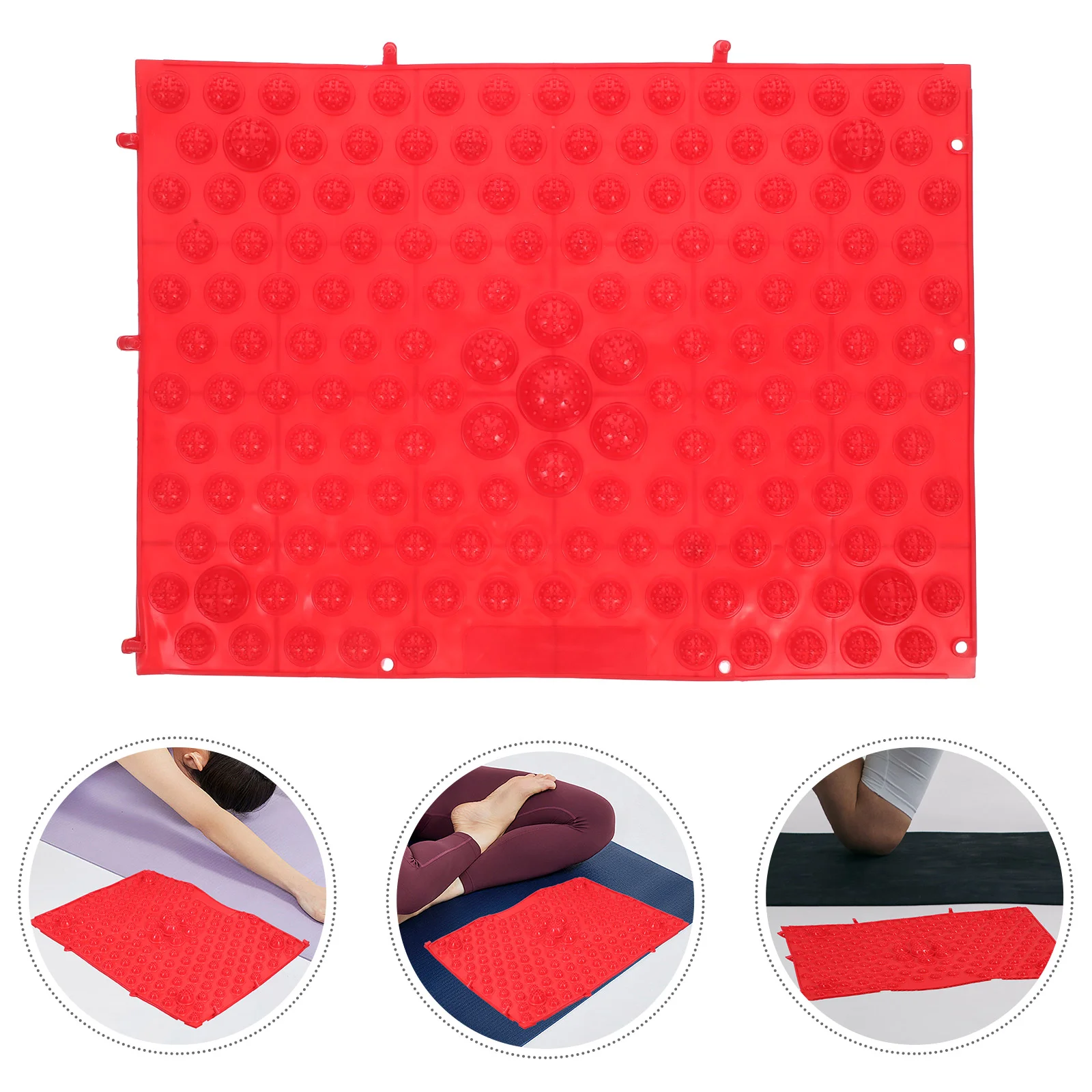 Reflexology Foot Massage Pad Blood Circulation Acupressure Mat Feet Massaging Plate (Red) foot massage mat