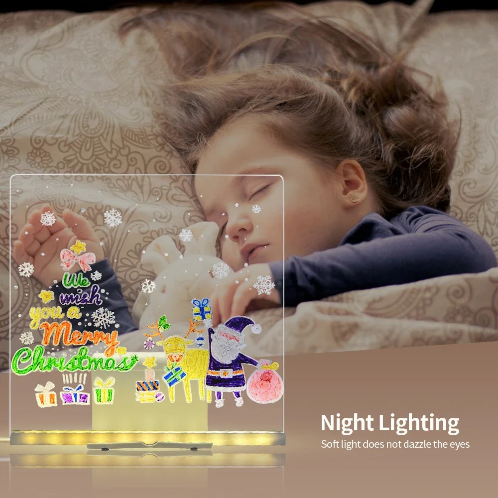 Rewritable Night Light ข้อความสาวห้องนอน Sleep Light น่ารัก Soft Light โคมไฟตั้งโต๊ะตกแต่งห้องเดสก์ท็อปของขวัญ