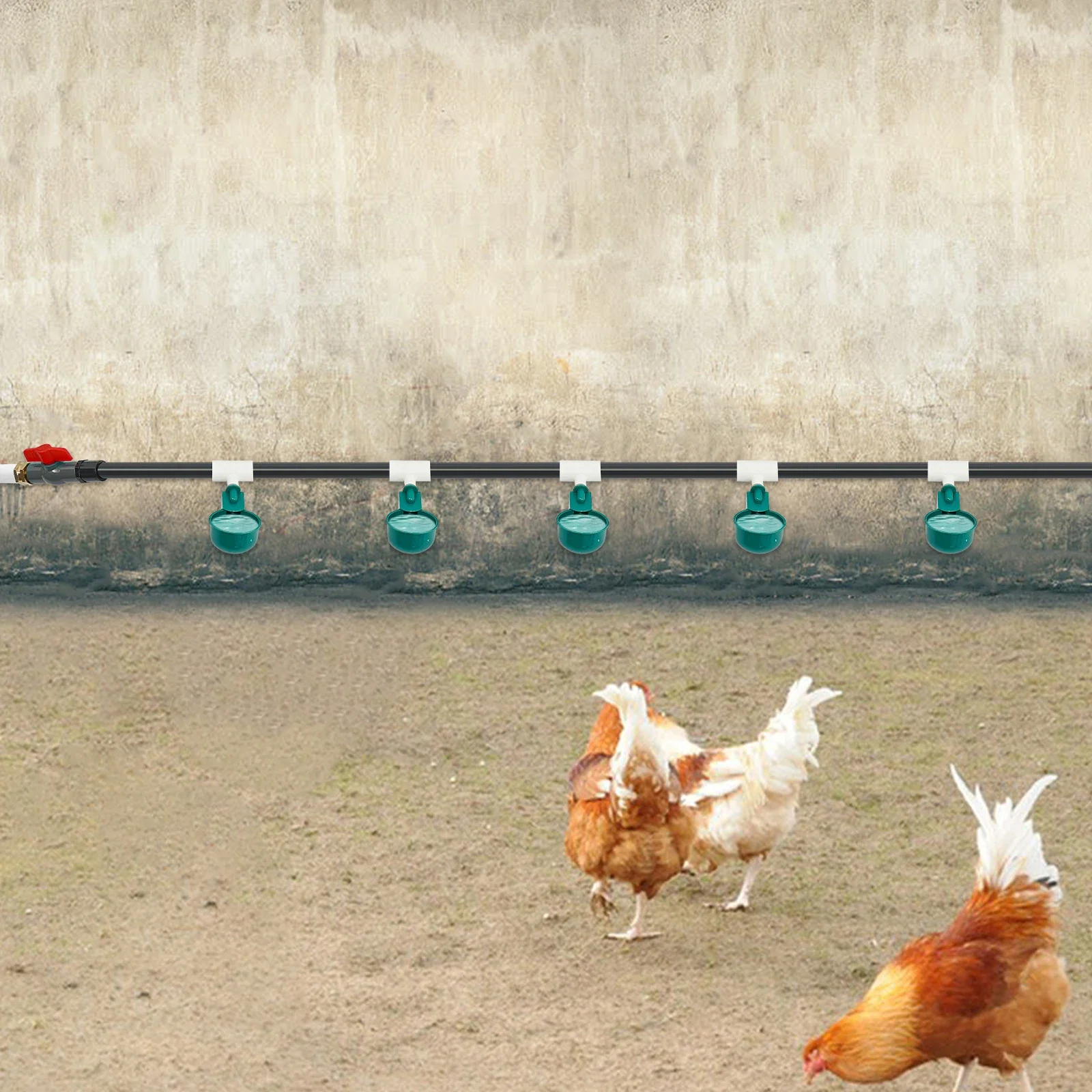 شرب الدجاج الأوتوماتيكي 9 أوعية صمام تعويم سقي الدواجن ونظام الشرب مع مقاوم للتسرب لمزرعة الدواجن