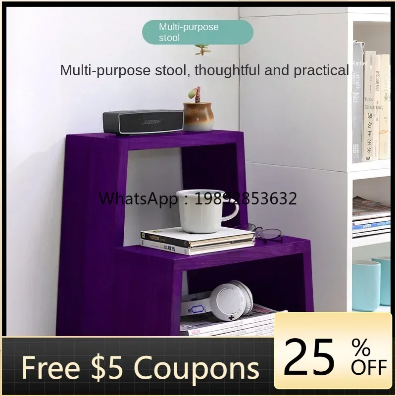 

GZ Stool Home Low Living Room Sofa Makeup Shoe Changing Step Ladder