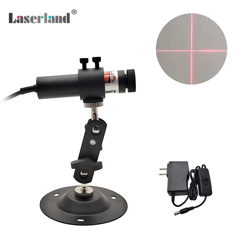 Red Laser Module Cross Hair Focusable Locator for Fabric Woodworks Cutting Sawmill Alignment 100mW 18mm