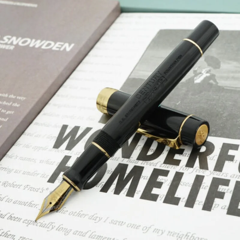 

Перьевая ручка из смолы A + Jinhao 100, черная с логотипом EF/F/M, чернильная ручка с изогнутым наконечником