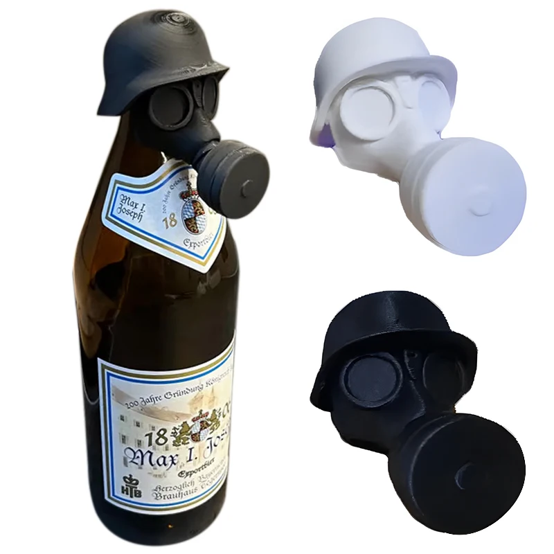 Máscara de Gas creativa, casco de botella de cerveza, tapa a prueba de polvo, tapa de botella de cerveza con impresión 3D para barbacoa, fiesta, Bar, regalo para entusiastas de la cerveza