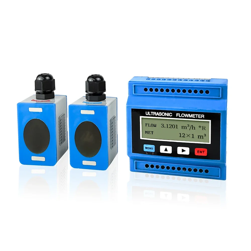 TUF-2000 Small Portable Clamp On Flow Meter LCD Display 4-20mA Ultrasonic Flow Meter