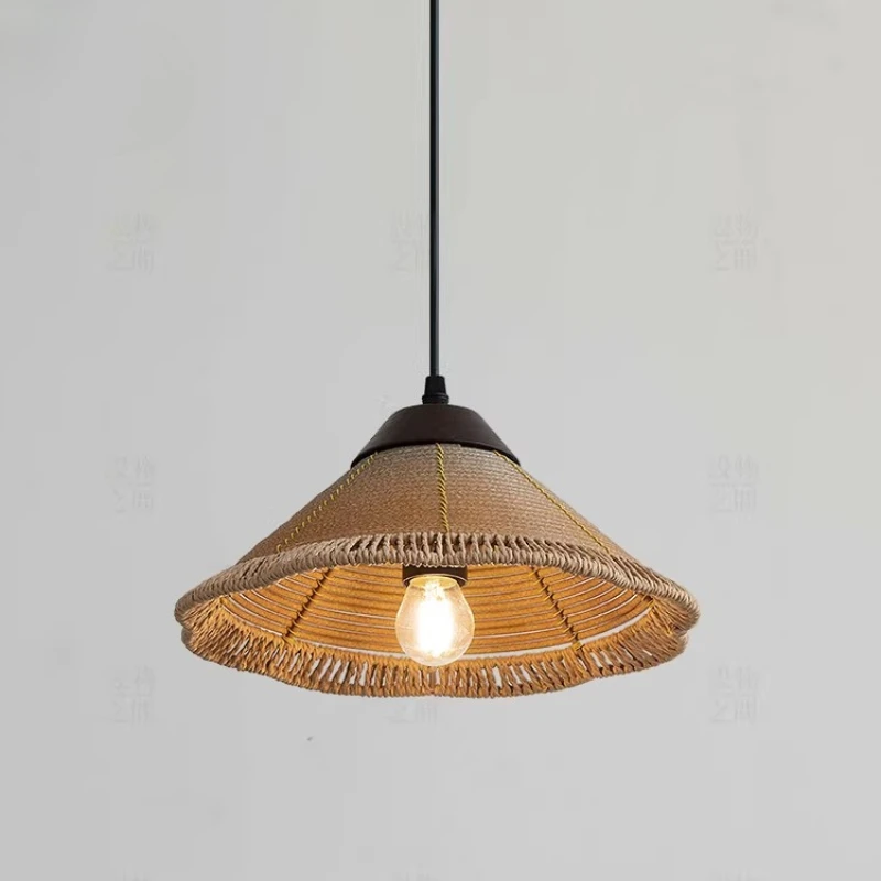 

Подвесной светильник Wabi Sabi из ротанга, японская люстра-веревка для отеля, спальни, чайной комнаты, дизайнерский светильник для ресторана