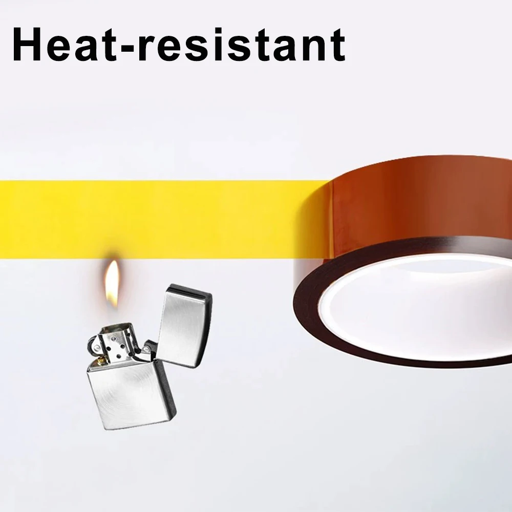 High Temp Tape Polyimide Gold Heat Resistant Adhesive Tape Battery Wire Insulation Antistatic Circuit Board Protection Tapes