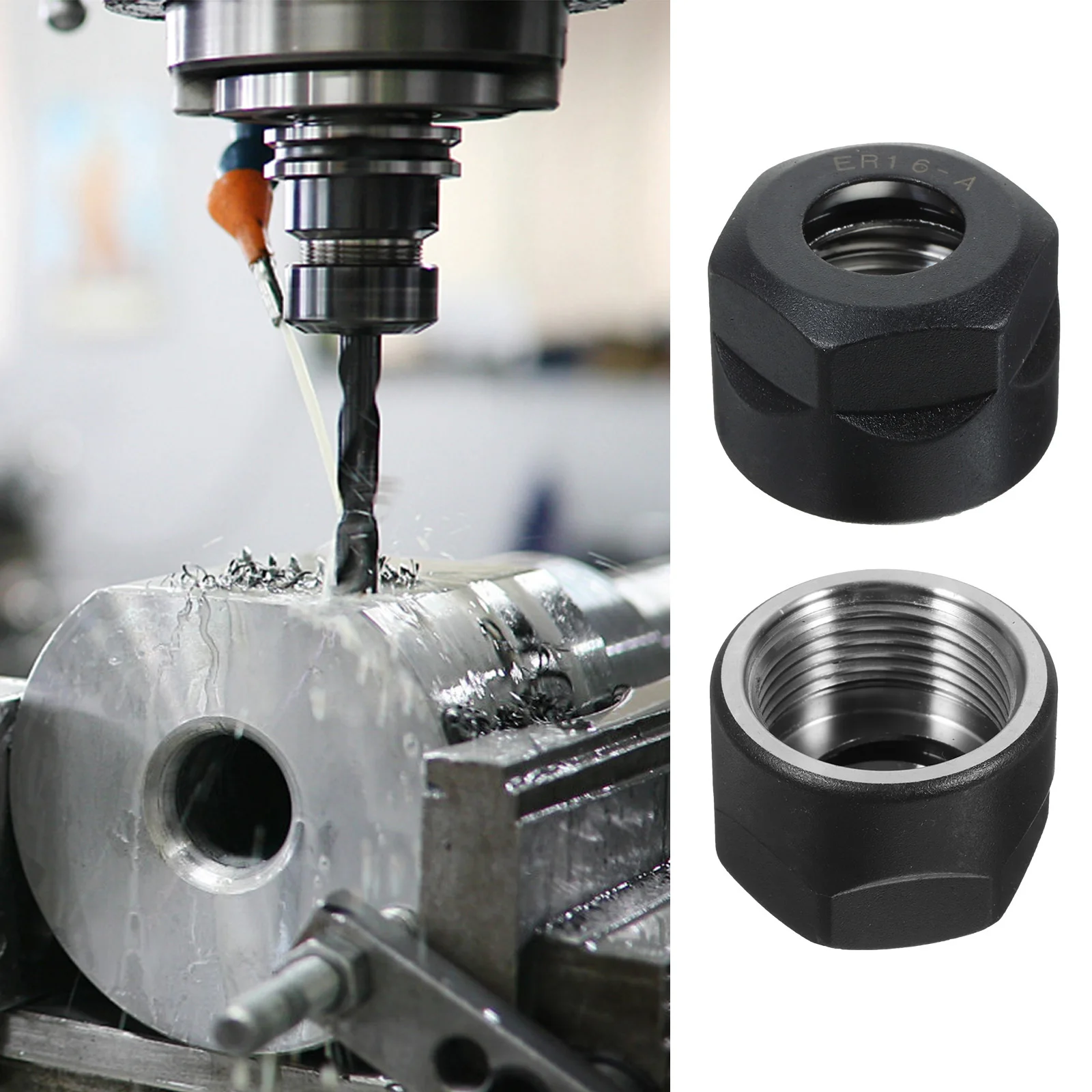 

2Pcs Collet Chuck Nut Hardened Steel Clamping Nut for Cnc Milling Lathe Router Bit Holder Engraving Machine Repair