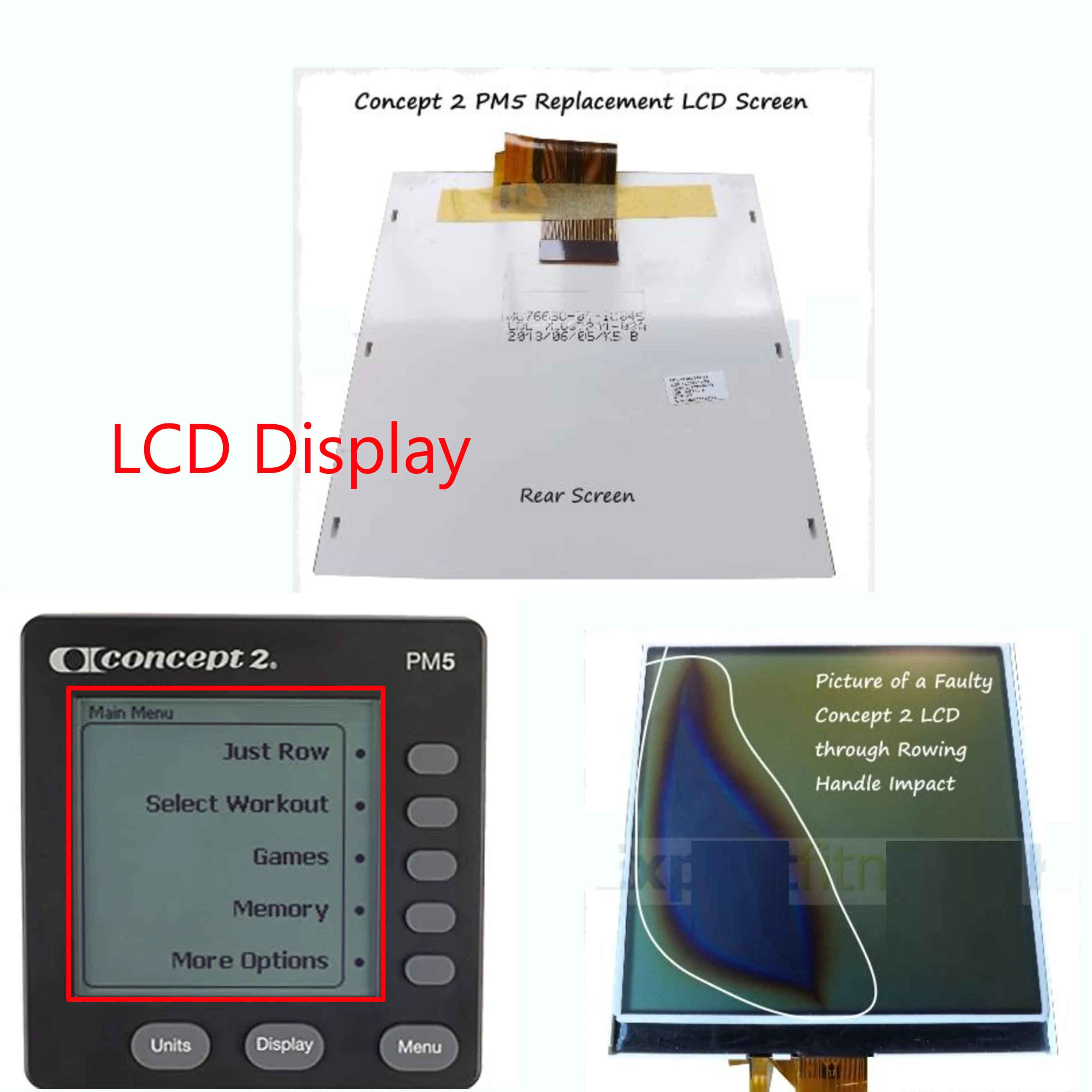 New Original LCD Display For CONCEPT 2 (II) ROWER PM5 MONITOR LCD SCREEN