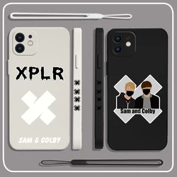 Sam and Colby XPLR Phone Case For iPhone 15 14 13 12 11 Pro Max Mini X XR XSMAX SE 8 7 6S Plus Soft Liquid Silicone Cover