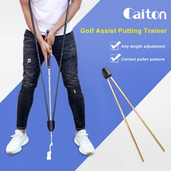 Caiton Golf Patented Putter Trainer - Durable and Adjustable Aluminum Alloy Aid - Improve Your Putting Stroke and Posture